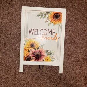 sunflower welcome sign